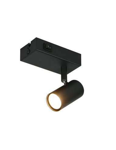 Foco de pared o techo TARYN orientable bombilla excl. 1x GU10 max. 5W Negro