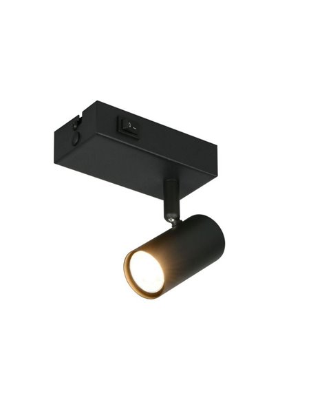 Spot mural ou plafonnier orientable TARYN, ampoule non incluse (1 x GU10 max. 5 W), noir
