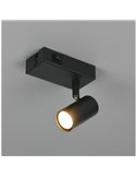 TARYN verstellbarer Wand- oder Deckenstrahler, Leuchtmittel nicht enthalten (1 x GU10 max. 5 W), Schwarz