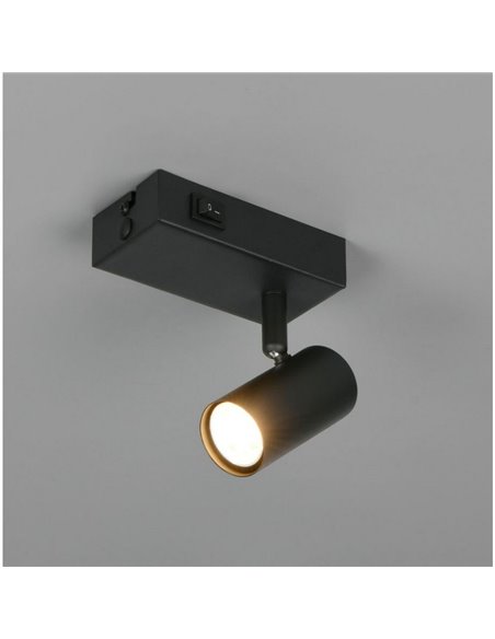 TARYN verstellbarer Wand- oder Deckenstrahler, Leuchtmittel nicht enthalten (1 x GU10 max. 5 W), Schwarz