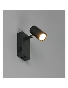 Refletor de parede ajustável TARYN, lâmpada não incluída. 1x GU10 máx. 5W Preto 2