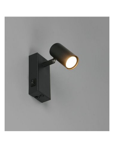 Refletor de parede ajustável TARYN, lâmpada não incluída. 1x GU10 máx. 5W Preto