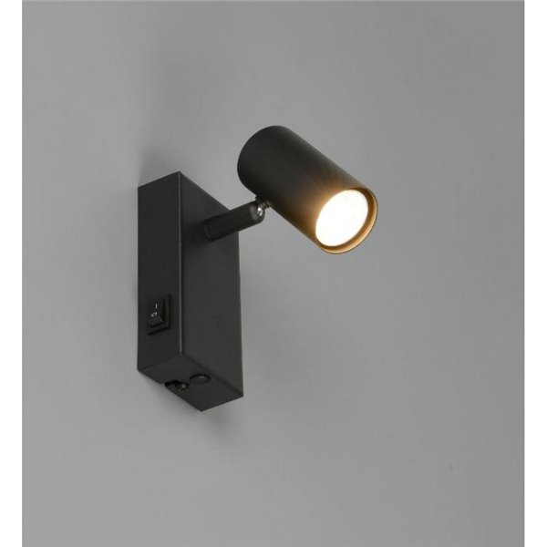Spot mural ou plafonnier orientable TARYN, ampoule non incluse (1 x GU10 max. 5 W), noir