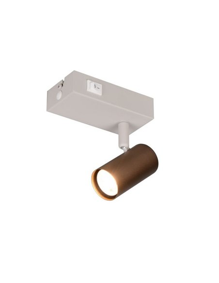 TARYN verstellbarer Wand-/Deckenspot, Leuchtmittel nicht enthalten (1 x GU10 max. 5 W), kaffeebraun