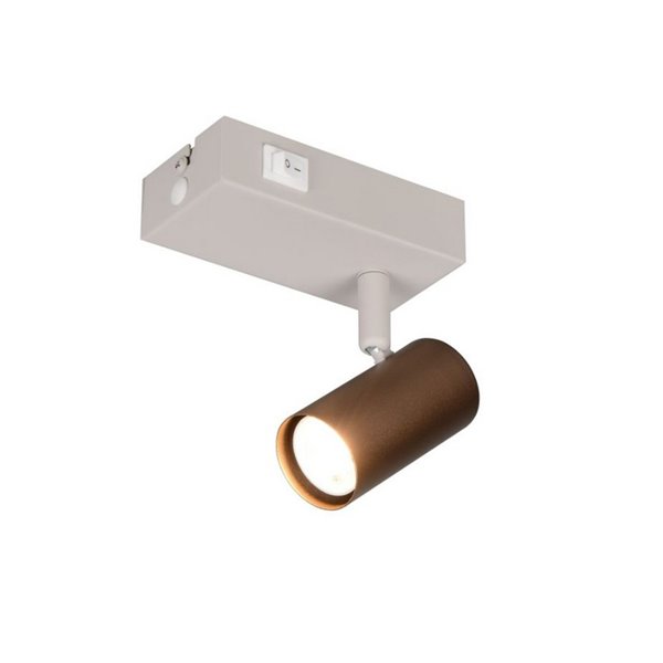 TARYN verstellbarer Wand-/Deckenspot, Leuchtmittel nicht enthalten (1 x GU10 max. 5 W), kaffeebraun