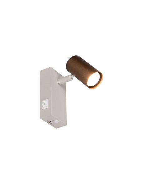 Foco de pared/techo TARYN orientable bombilla excl. 1x GU10 max. 5W Café