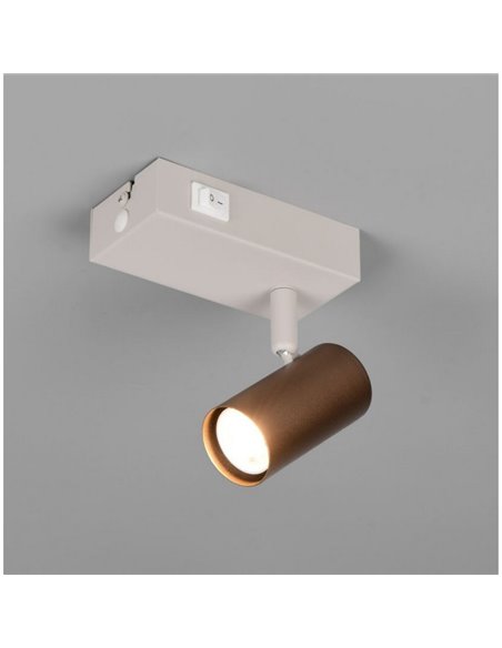 Refletor ajustável de parede/teto TARYN, lâmpada não incluída (1 x GU10 máx. 5W), cor café.