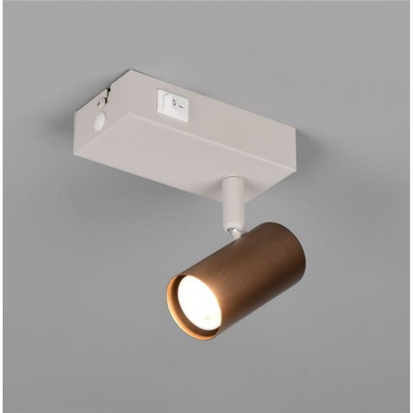 TARYN verstellbarer Wand-/Deckenspot, Leuchtmittel nicht enthalten (1 x GU10 max. 5 W), kaffeebraun
