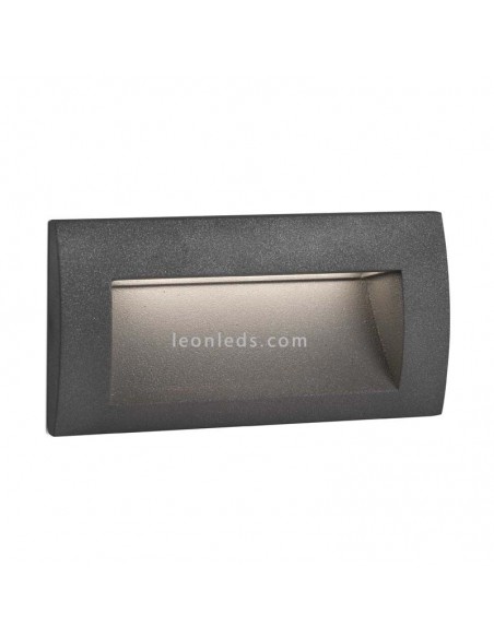 Retangular exterior LED embutido cinza claro Sedna 2 | Sinalizador LED Rebaixado Quadrado Moderno | Leon Iluminação LED