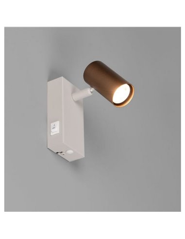 Spot mural/plafonnier orientable TARYN, ampoule non incluse (1 x GU10 max. 5W), couleur café