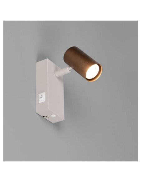 Foco de pared TARYN orientable bombilla excl. 1x GU10 max. 5W Café