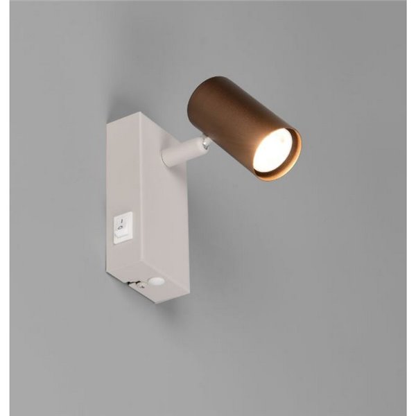 Spot mural/plafonnier orientable TARYN, ampoule non incluse (1 x GU10 max. 5W), couleur café