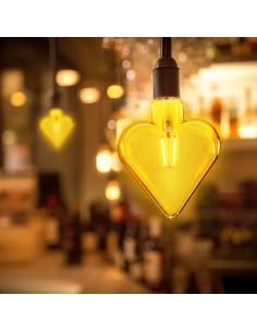 Ampoule LED à filament en forme de cœur E27, 4 W équivalent à 32 W, 320 lm, lumière très chaude 1800 K 2