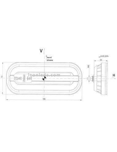 Dimensions du feu arrière de remorque à LED Fristom FT320 avec clignotant progressif | LeonLeds