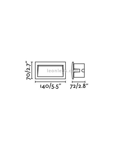 Rectangulaire Extérieur LED Encastré Gris Clair Sedna 2 | Balise LED encastrée carrée moderne | Éclairage LeonLeds