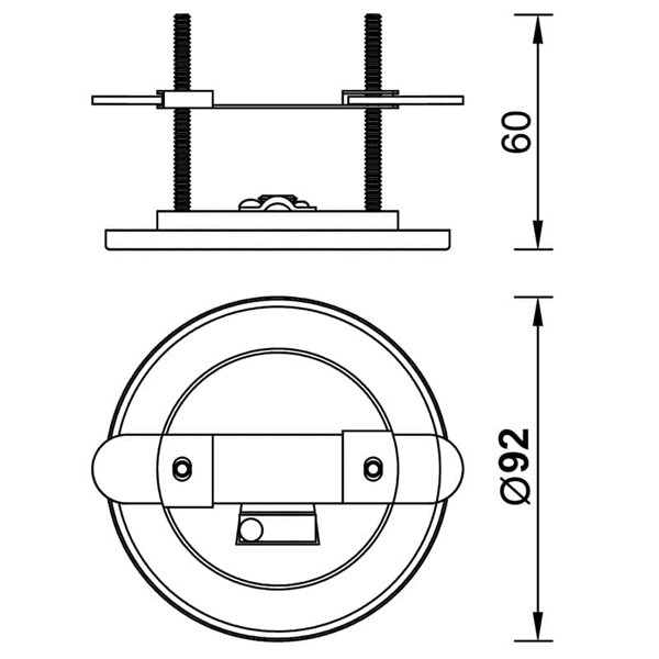 Base redonda embutida para plafon, 1 luminária modular, várias cores