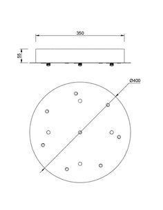 Base redonda para plafon com 8 lâmpadas, diversas cores. 2
