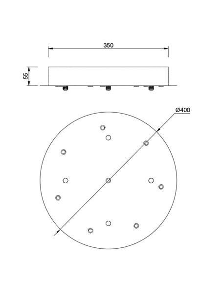 Rosace de plafond ronde, 8 lampes modulaires, 1 lumière, couleurs variées