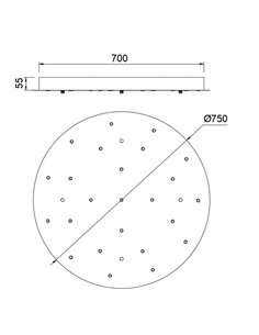 Base redonda para plafon com 24 lâmpadas, modelo MODULAR LIGHT 1, diversas cores. 2