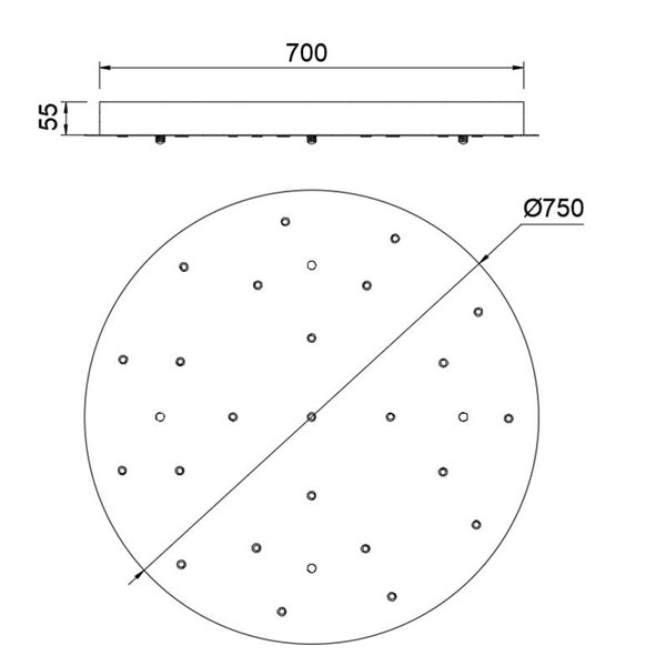 Rosace de plafond ronde à 24 lumières MODULAR LIGHT 1, couleurs variées