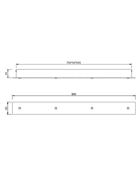 Rosace modulaire rectangulaire pour plafond, 1 support pour 4 lampes, couleurs variées