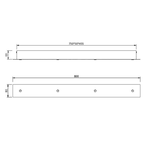 Base regleta florón rectangular 4 Luces MODULAR LIGHT 1, varios colores