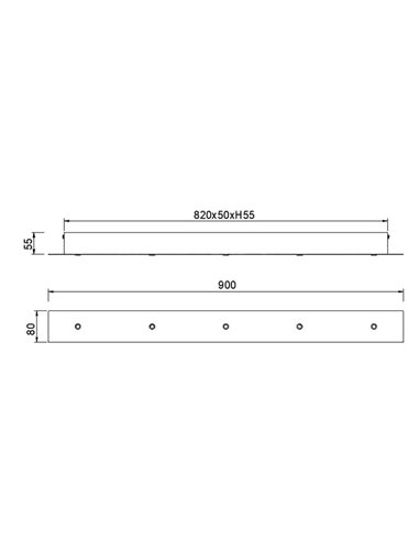 Base regleta florón rectangular 5 Luces MODULAR LIGHT 1, varios colores