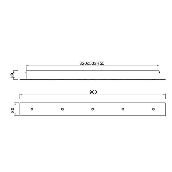 Base regleta florón rectangular 5 Luces MODULAR LIGHT 1, varios colores