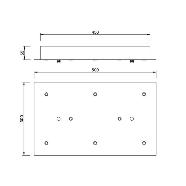Base retangular para plafon com 8 lâmpadas MODULAR LIGHT, diversas cores.