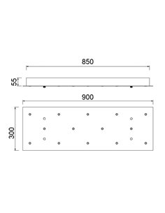 Base retangular para plafon com 14 lâmpadas, modelo MODULAR LIGHT 1, diversas cores. 2
