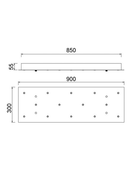 Base florón rectangular 14 Luces MODULAR LIGHT 1, varios colores