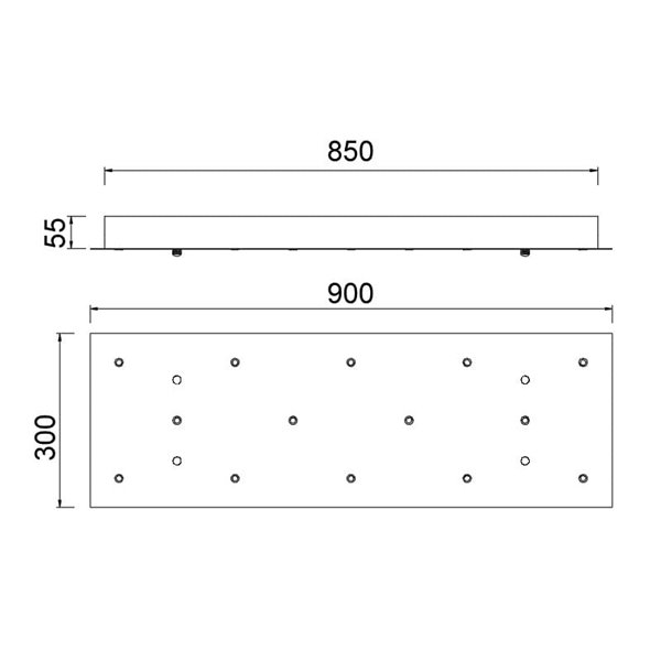 Base florón rectangular 14 Luces MODULAR LIGHT 1, varios colores