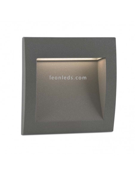 Empotrable LED Exterior rectangular Gris Sedna 3 | Baliza LED empotrable cuadrada moderna | LeonLeds Iluminación