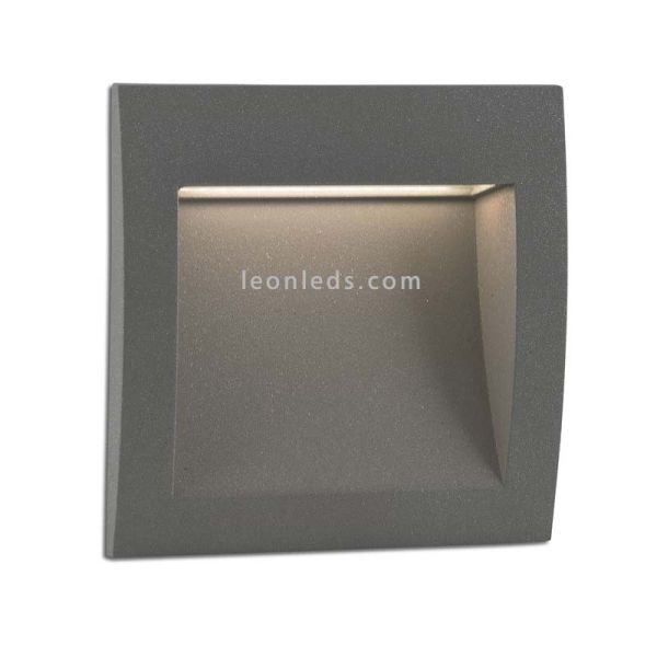 Empotrable LED Exterior rectangular Gris Sedna 3 | Baliza LED empotrable cuadrada moderna | LeonLeds Iluminación