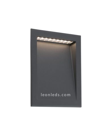 Empotrable LED Exterior rectangular Gris Oscuro 6W 3000K Nat