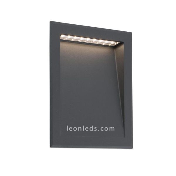 Empotrable LED exterior moderno Grande Gris Soun| Baliza LED empotrable Jardín Barata | LeonLeds Iluminación