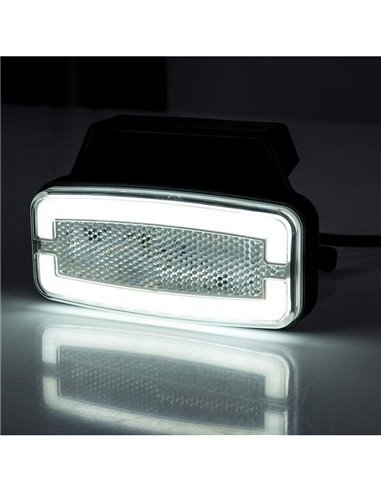 Luz de sinalização dianteira em LED com suporte Neon LD 2764 12/24V homologada IA A IP68 Branca