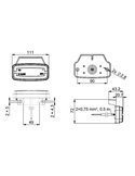Piloto de galibo lateral LED Neon con soporte LD 2765 12/24V homologado IA SM1 IP68 Ámbar