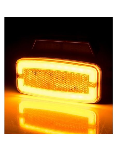 Luz piloto lateral de LED neon com suporte LD 2765 12/24V, homologada pela IA SM1, IP68 âmbar.