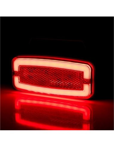 Feu de position arrière à LED néon avec support LD 2766 12/24 V, homologué IA R1 IP68, rouge