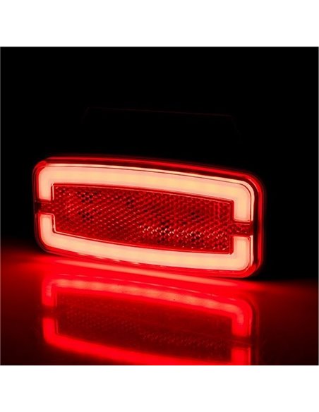 Feu de position arrière à LED néon avec support LD 2766 12/24 V, homologué IA R1 IP68, rouge