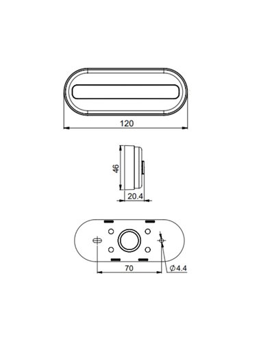 Galibo LED delantero ovalado Neon LD 2770 12/24V homologado IA A IP68 Blanco