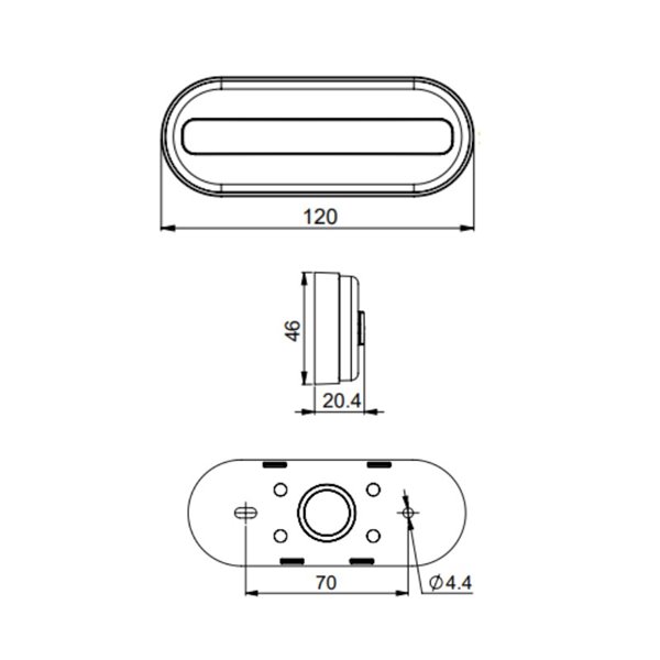 Galibo LED oval Neon LD 2772 12/24V homologado IA R1 IP68 Vermelho
