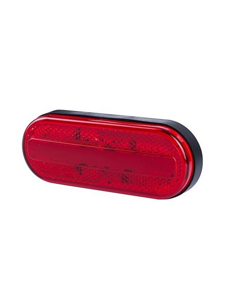 Néon ovale arrière à LED Galibo LD 2772 12/24 V homologué IA R1 IP68 rouge