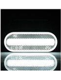 Néon ovale frontal à LED Galibo LD 2773 12/24 V, homologué IA à IP68, avec pied blanc