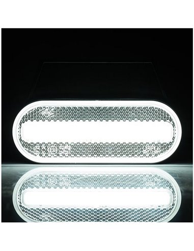 Néon ovale frontal à LED Galibo LD 2773 12/24 V, homologué IA à IP68, avec pied blanc
