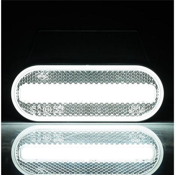 Neon frontal oval LED Galibo LD 2773 12/24V com homologação IA e IP68, com suporte branco.