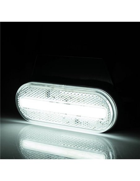Galibo LED delantero ovalado Neon LD 2773 12/24V homologado IA A IP68 con soporte Blanco