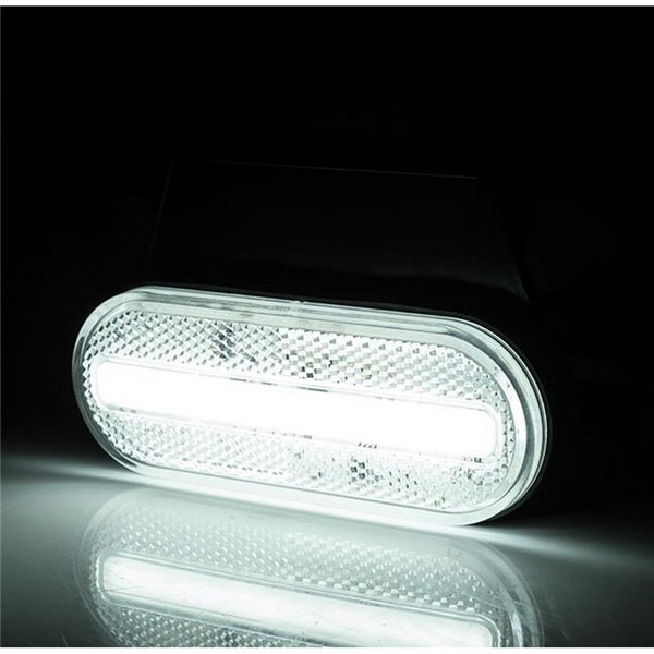 Neon frontal oval LED Galibo LD 2773 12/24V com homologação IA e IP68, com suporte branco.