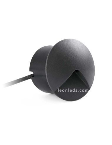 Empotrable pared LED Jardín exterior Redondo Gris Oscuro 2W 3000K | Lámpara LED Empotrable Jardín Barata | LeonLeds Iluminación